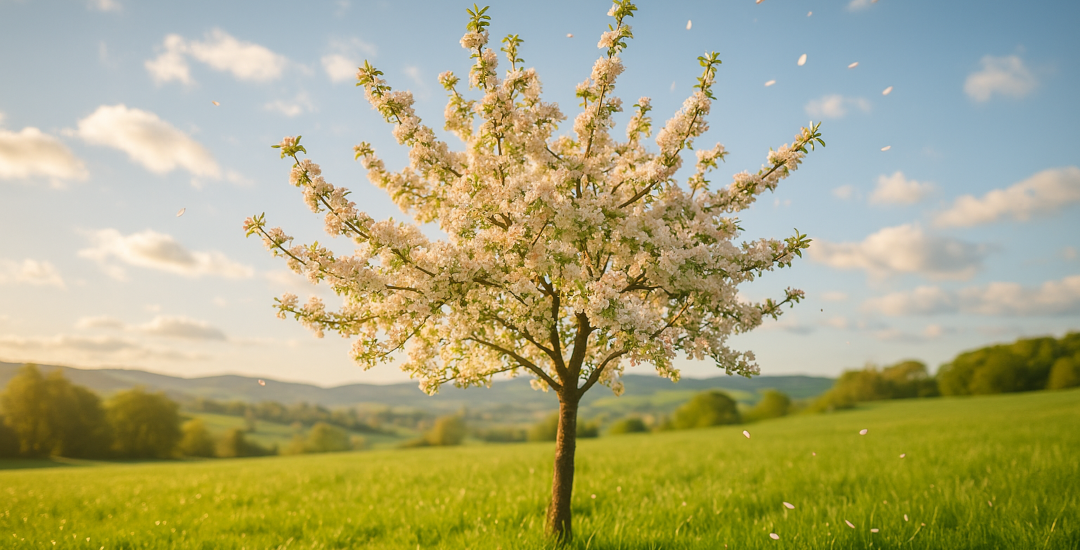 Ein blühender Obstbaum als Bild des Lebens